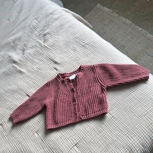 Zara Baby Knit Cardigan in Dusty Rose